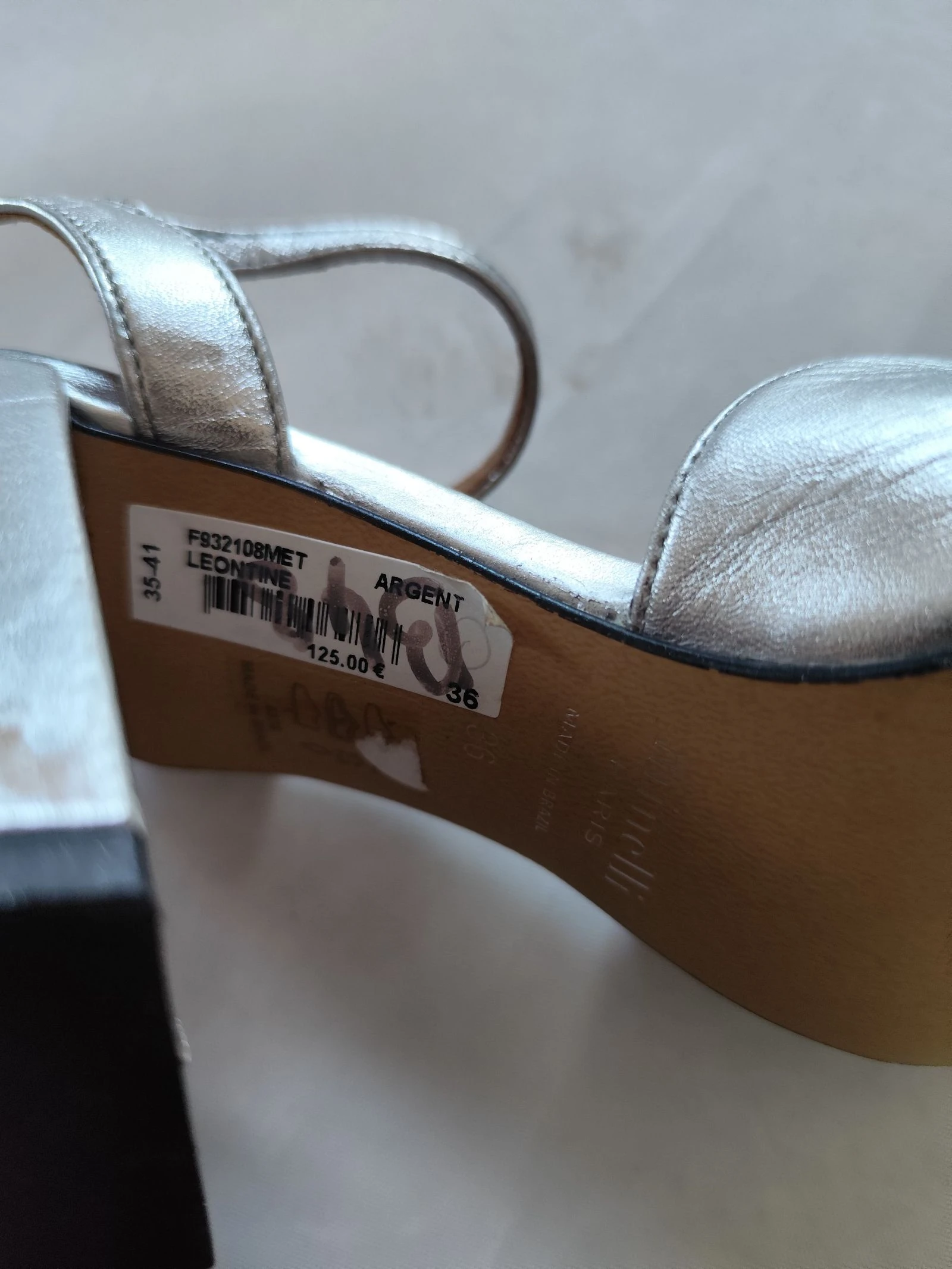 Sandalias de tacón Minelli mujer talla 36 plateadas – photo 4